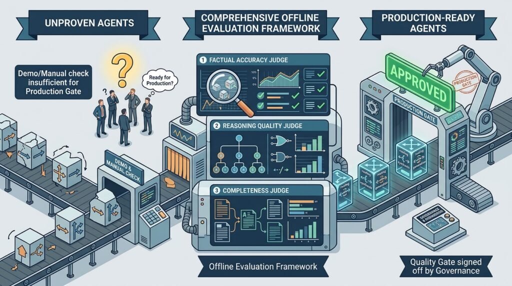 Production-Ready LLM Agents: A Comprehensive Framework for Offline Evaluation Production-Ready LLM Agents: A Comprehensive Framework for Offline Evaluation