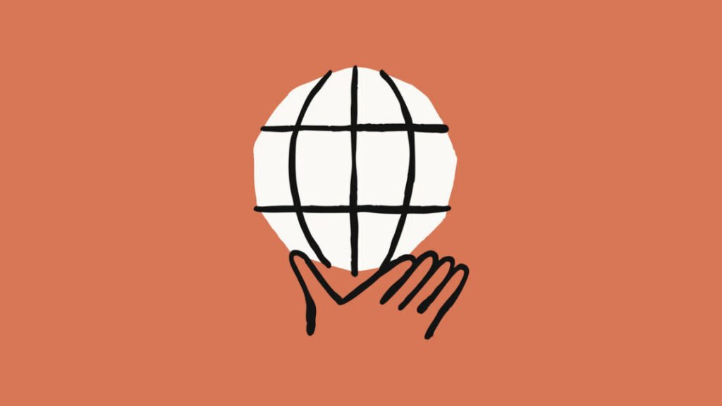 An illustrated Anthropic web search logo (a hand holding a globe) on an orange background.