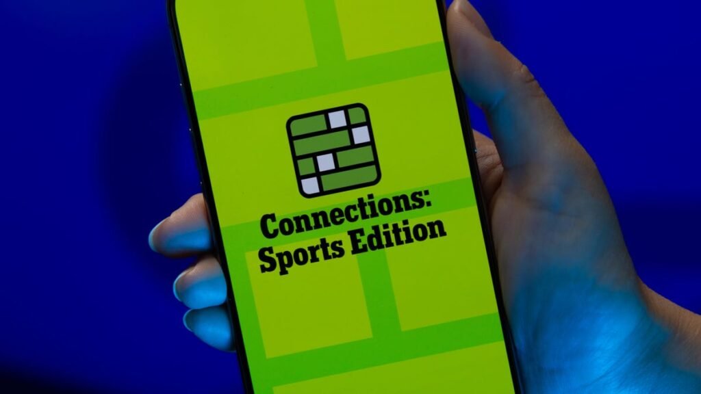 NYT Connections: Sport Edition on a phone