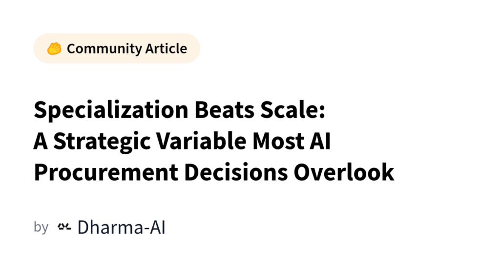 A Strategic Variable Most AI Procurement Decisions Overlook