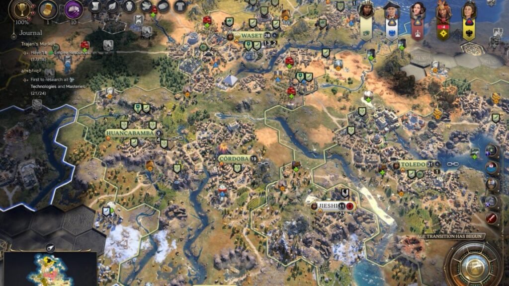 The map view in Civ 7
