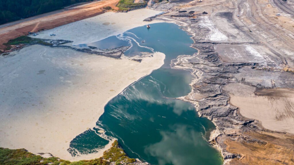 aerial view of coal ash
