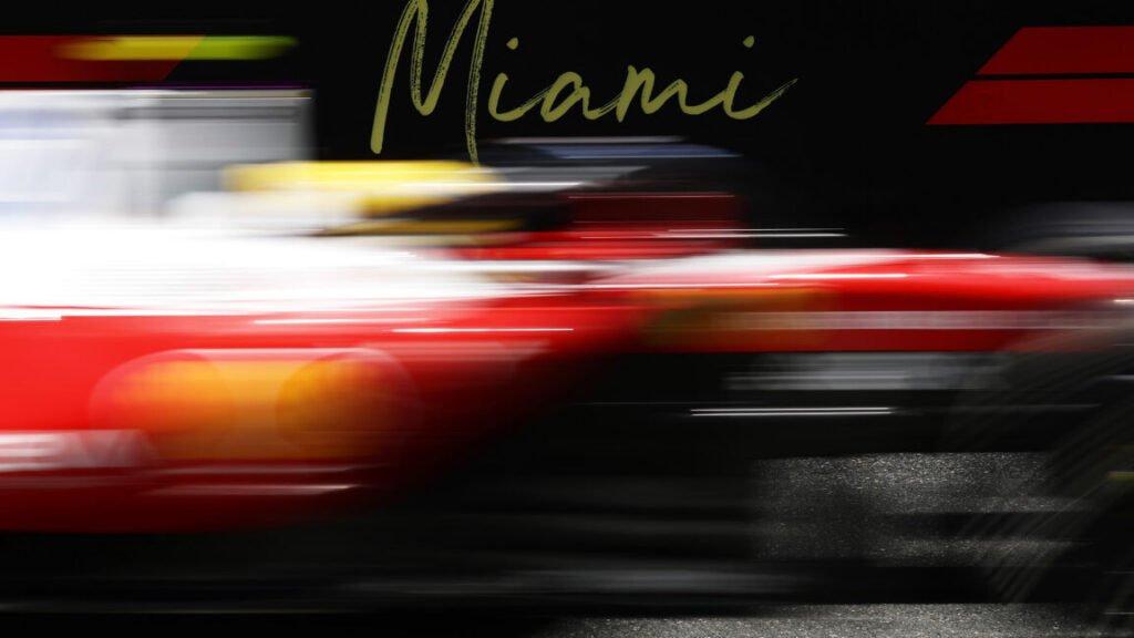 MIAMI, FLORIDA - MAY 01: Lewis Hamilton of Great Britain driving the (44) Scuderia Ferrari SF-26 on track during practice ahead of the F1 Grand Prix of Miami at Miami International Autodrome on May 01, 2026 in Miami, Florida. (Photo by Mark Thompson/Getty Images)
