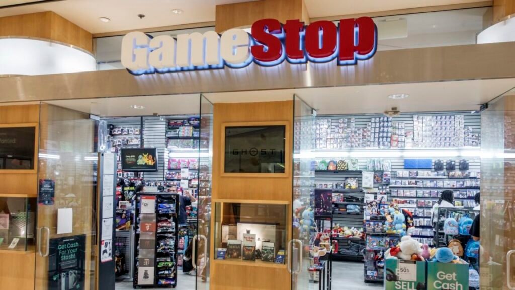 A GameStop retail store inside a mall.