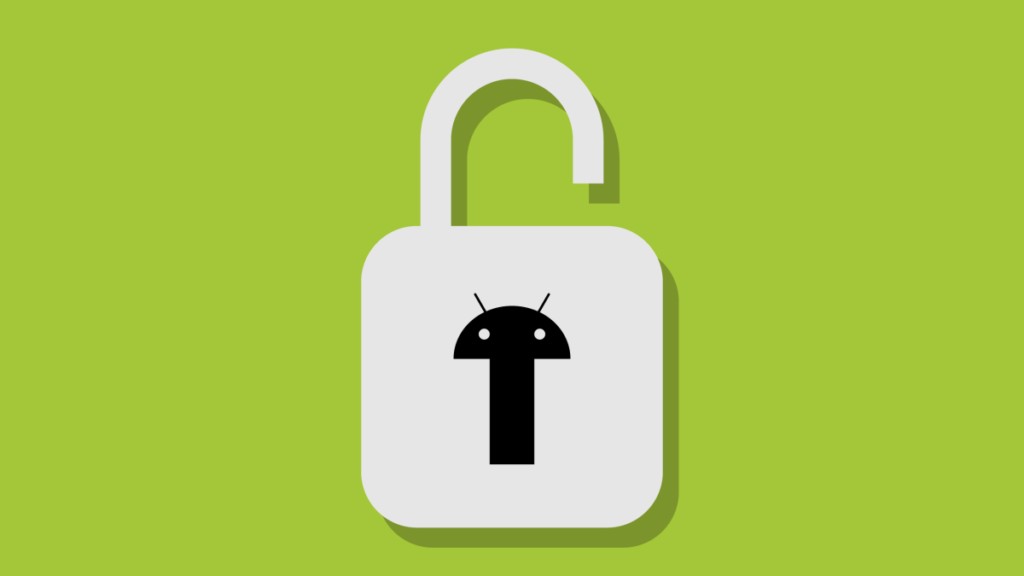 An illustration of the Android mascot inside a lock.
