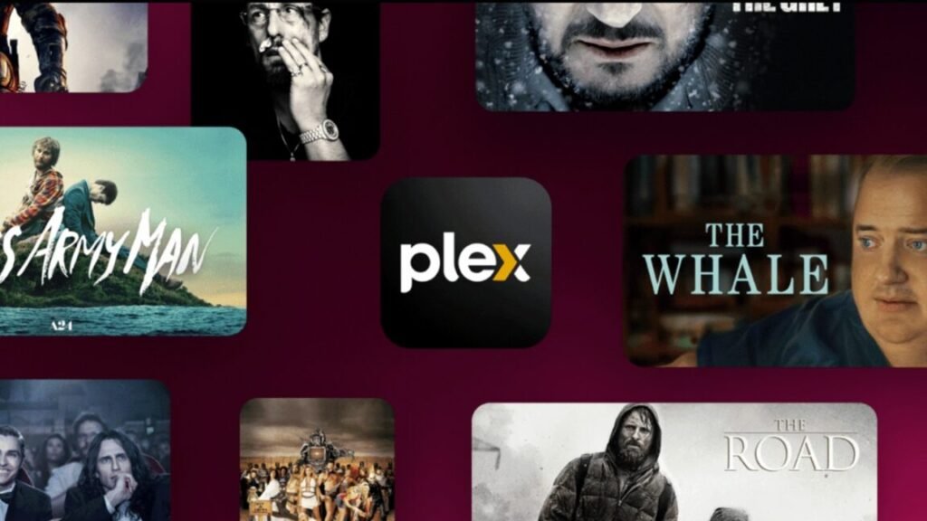 A marketing image for Plex that emphasizes its streaming, rather than its media server, business.