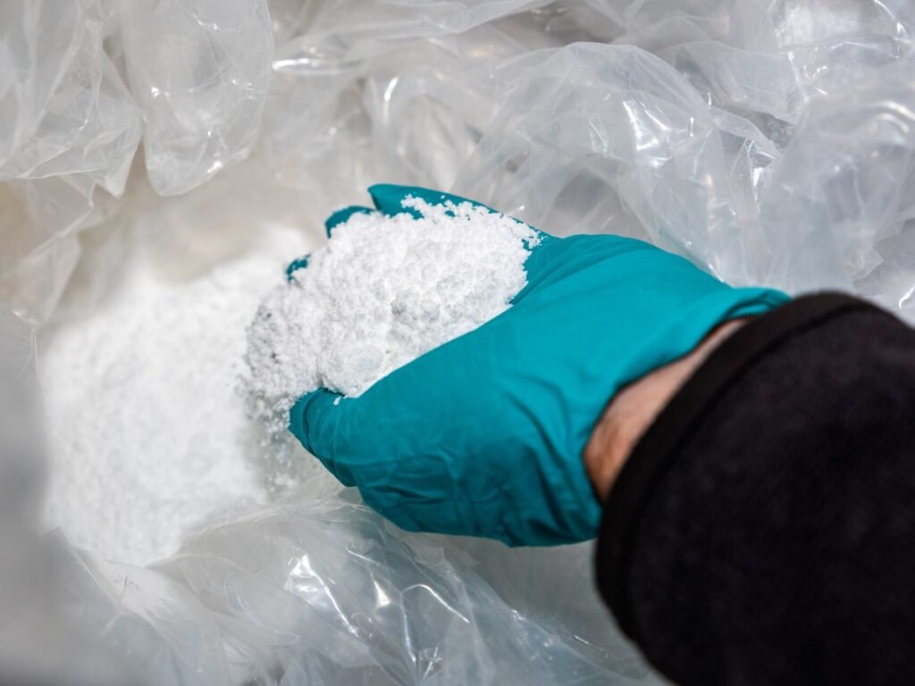 ‘Too early’ to talk IPO, Redwood Materials’ incoming CFO says Lithium powder from recycled batteries at the Redwood Materials recycling and manufacturing facility in McCarran, Nevada, US, on Friday, March 22, 2024. Redwood plans to manufacture enough of cathode active material, responsible for a third of the cost of a battery, to build more than 1.3 million EVs a year by 2028, in addition to other battery components that have never been made in the US before