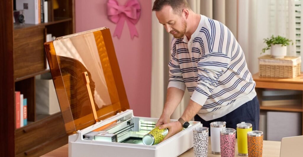 You can print, slice, and engrave using this desktop crafting machine