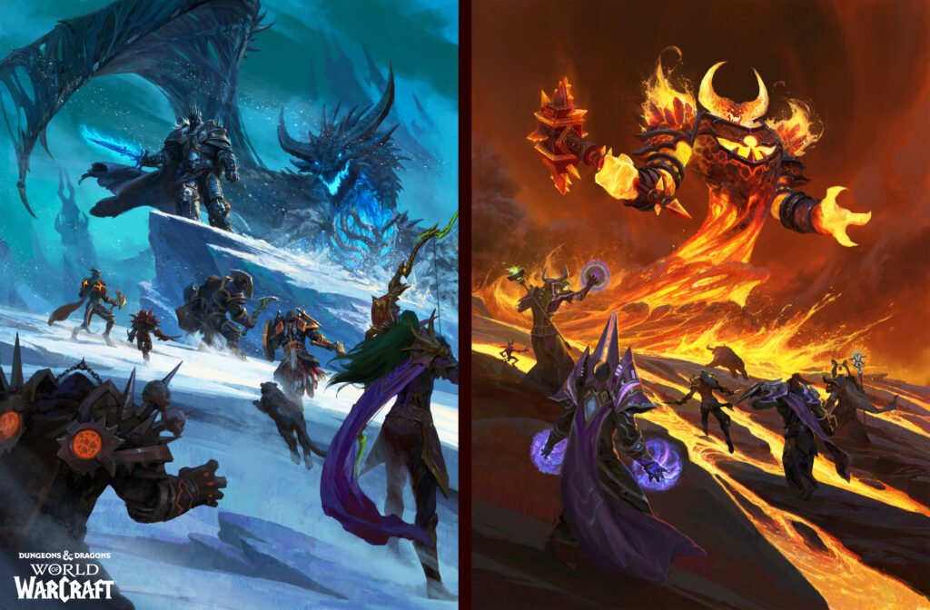 D&D Rolls a Natural 20 on Nerd Collabs, Announcing World of Warcraft and Star Wars Sets Art of World of Warcraft raid bosses, the Lich King on the left and Ragnaros on the right.