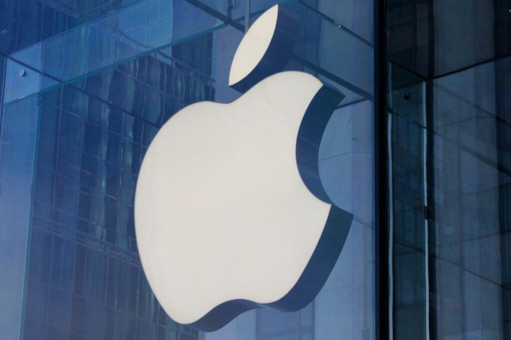 Apple logo on building