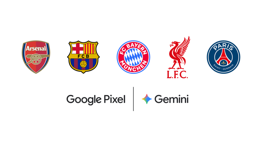 Google Gemini and Pixel football club partnerships