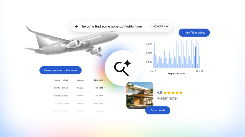 How to book travel with AI Mode in Google Search