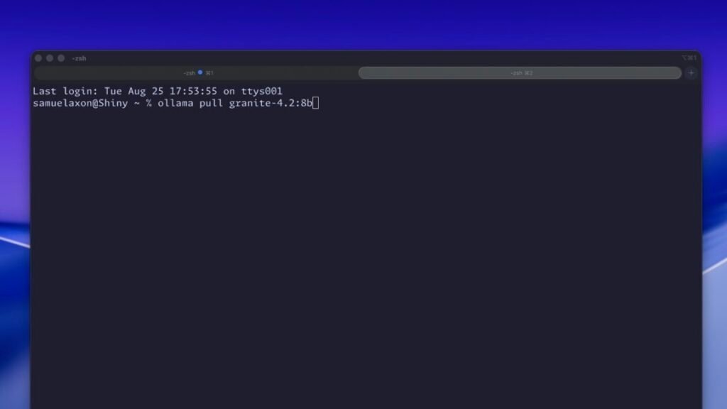 A terminal window shows an Ollama pull command.
