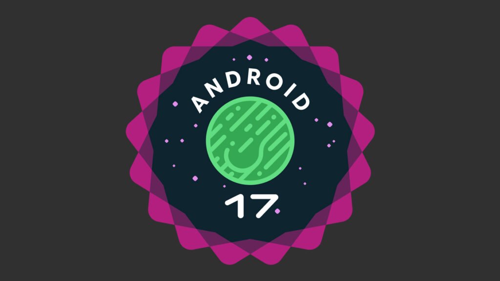 The Android 17 icon against a dark gray background.