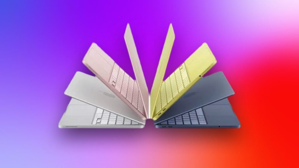 MacBook Neo, Air and Pro at Their Lowest Prices Four laptops on a purple, red CNET background.