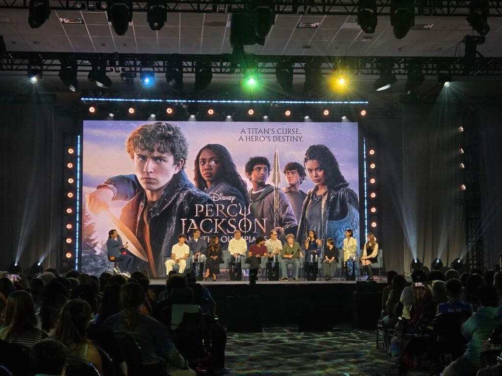 A photo of the Percy Jackson cast at D23