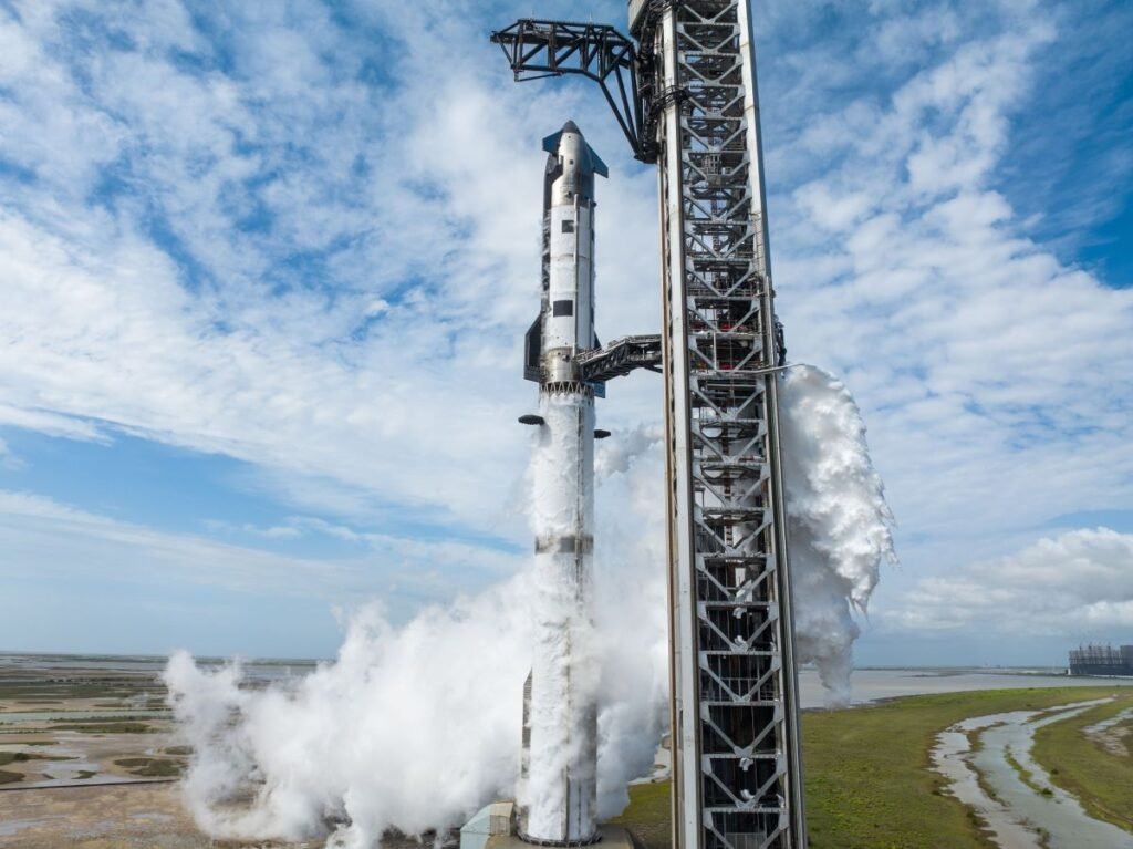 SpaceX Starship V3 on launch pad