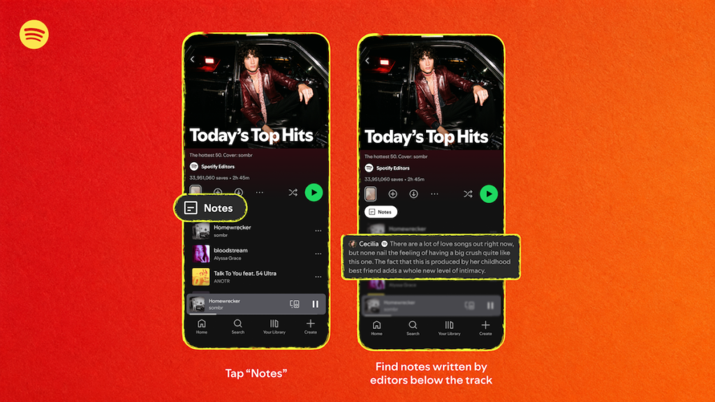 Spotify’s new Playlist Notes let users and editors explain their song picks