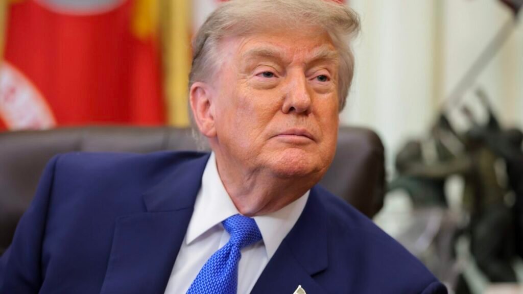 Trump to give Republicans a 3-1 FCC majority, isn’t filling empty Democratic seat President Trump sitting at his desk during a press conference.