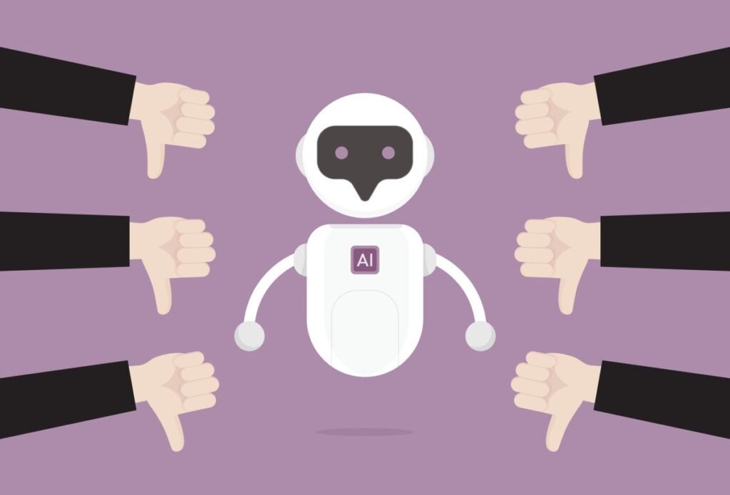 AI Chatbot receives a thumbs down for negative feedback