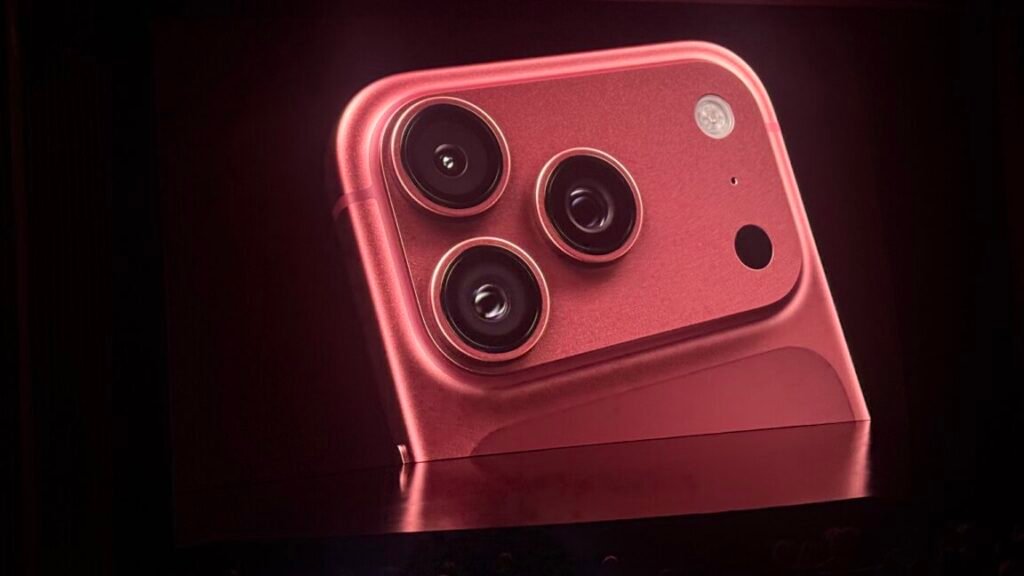 An iPhone in burgundy