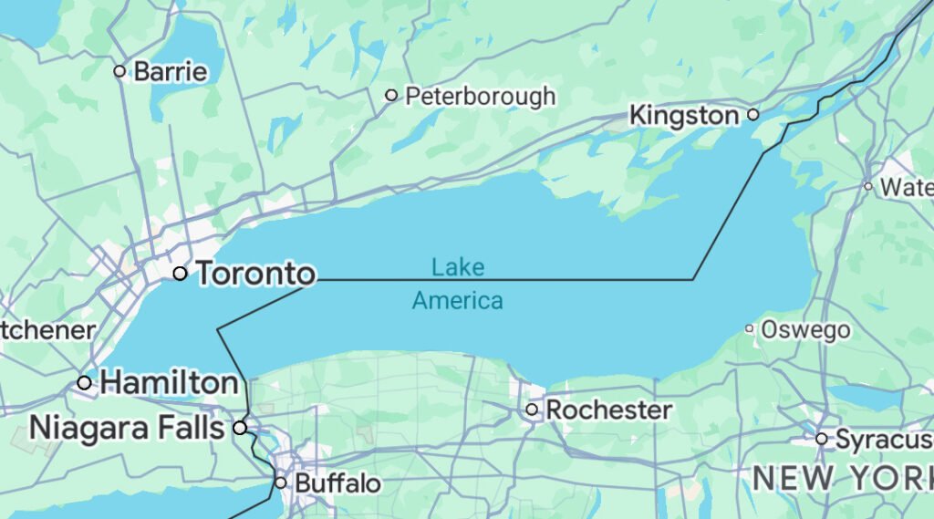 Lake America in Google Maps