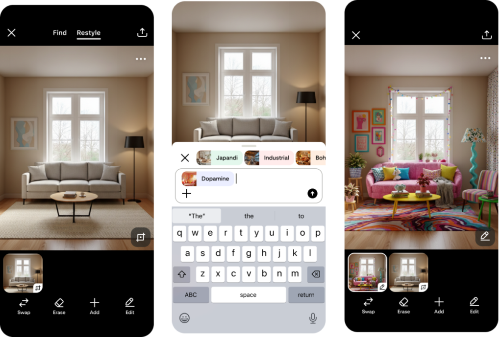 Pinterest teases a new 'Restyle' feature that lets you redesign your room with AI