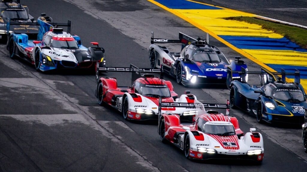 Sports prototypes on a drying track